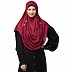 Instant jersey hijab with front gather - Maroon
